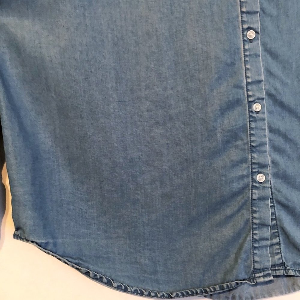 A New Day Chambray Button Down Shirt Blue XXL 2X - Picture 9 of 10
